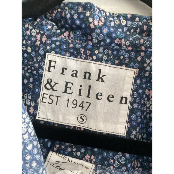Frank & Eileen Men's Small FRANK Blue Floral Long Sleeve Collared Button Down - Picture 3 of 7